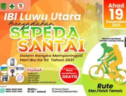 Menyambut  Hari Ibu, Ikatan Bidan Luwu Utara Gelar Sepeda Santai Berhadiah