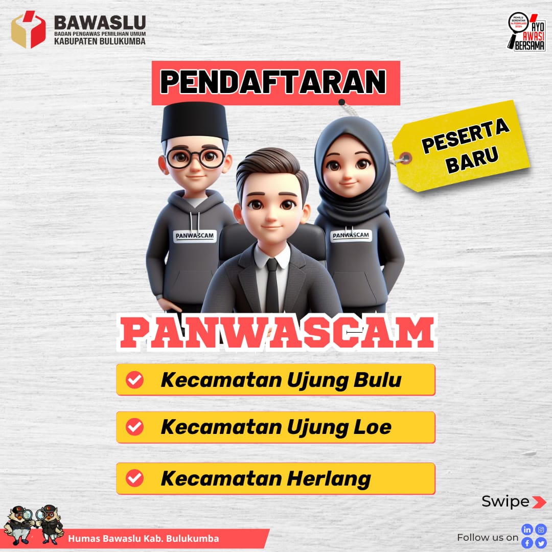 Rekrutmen Panwascam Pilkada dibuka di tiga Kecamatan, Pendaftaran ...
